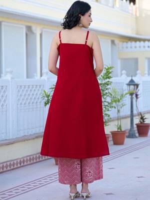 Women Embroidered Regular Gotta Patti Kurta with Palazzos & With Dupatta 3
