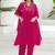 Women Ethnic Motifs Embroidered Pleated Thread Work Kurta with Trousers & With Dupatta