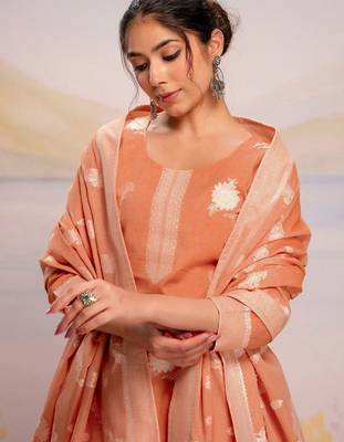 Women Ethnic Motifs Embroidered Regular Thread Work Pure Cotton Kurta with Trousers & With Dupatta 4