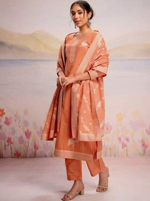 Women Ethnic Motifs Embroidered Regular Thread Work Pure Cotton Kurta with Trousers & With Dupatta 6