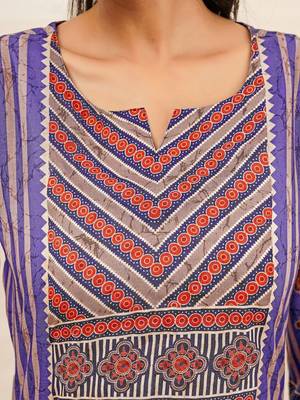 Women Printed Regular Kurta with Pyjamas & With Dupatta 7