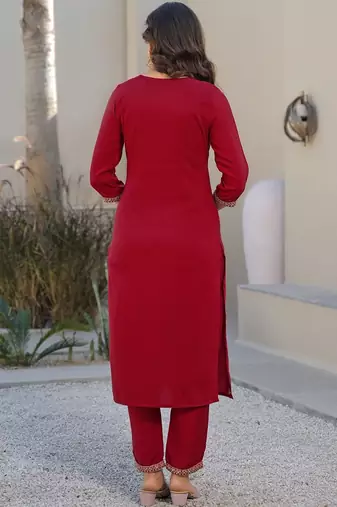 Women Ethnic Motifs Embroidered Regular Thread Work Kurta with Trousers & With Dupatta