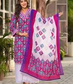 Women Printed Regular Kurta with Palazzos & With Dupatta