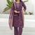 Women Embroidered Regular Thread Work Kurta with Trousers & With Dupatta