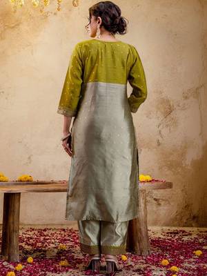 Women Ethnic Motifs Embroidered Regular Sequinned Kurta with Trousers & With Dupatta 3