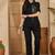 Sequinned Black Roman Silk Co Ords for Women