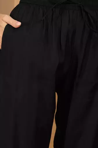 Sequinned Black Roman Silk Co Ords for Women