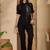 Sequinned Black Roman Silk Co Ords for Women