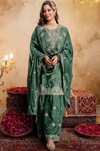 Women Regular Kurta with Patiala & With Dupatta