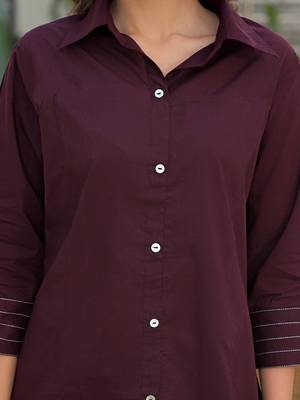 Dyed Wine Viscose Rayon Co Ords for Women 5