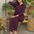 Dyed Wine Viscose Rayon Co Ords for Women