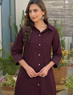 Dyed Wine Viscose Rayon Co Ords for Women 7