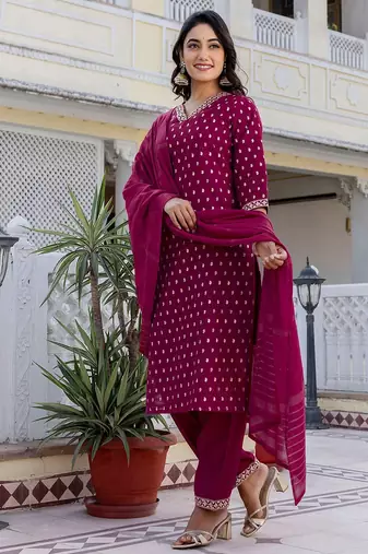 Women Ethnic Motifs Printed Kurta with Trousers & Dupatta