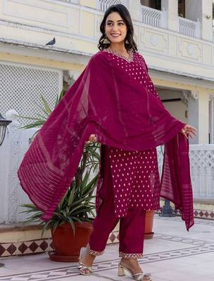 Women Ethnic Motifs Printed Kurta with Trousers & Dupatta 5