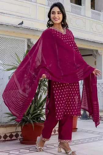 Women Ethnic Motifs Printed Kurta with Trousers & Dupatta