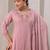 Women Floral Embroidered Angrakha Thread Work Chanderi Cotton Kurta with Trousers & With Dupatta