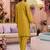 Embroidery Work Mustard Yellow Silk Blend Co Ords for Women