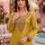 Embroidery Work Mustard Yellow Silk Blend Co Ords for Women