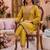 Embroidery Work Mustard Yellow Silk Blend Co Ords for Women