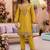 Embroidery Work Mustard Yellow Silk Blend Co Ords for Women