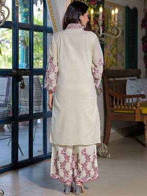 Women Printed Regular Pure Cotton Kurta with Palazzos & With Dupatta 5