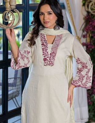 Women Printed Regular Pure Cotton Kurta with Palazzos & With Dupatta 6