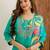 Floral Embroidered Sequinned Straight Kurta With Trousers & Dupatta