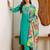 Floral Embroidered Sequinned Straight Kurta With Trousers & Dupatta