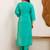 Floral Embroidered Sequinned Straight Kurta With Trousers & Dupatta