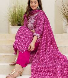 Women Bandhani Printed Kurta with Trouser & Dupatta