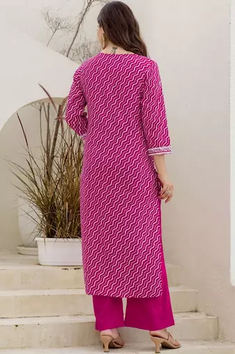 Women Bandhani Printed Kurta with Trouser & Dupatta