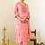Women Ethnic Motifs Embroidered Regular Thread Work Chanderi Cotton Kurta with Trousers & With Dupatta