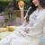 Embroidered Beige Cotton Blend Co Ords for Women