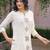 Embroidered Beige Cotton Blend Co Ords for Women