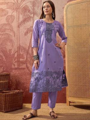 Women Ethnic Motifs Printed Regular Pure Cotton Kurta with Trousers & With Dupatta 5