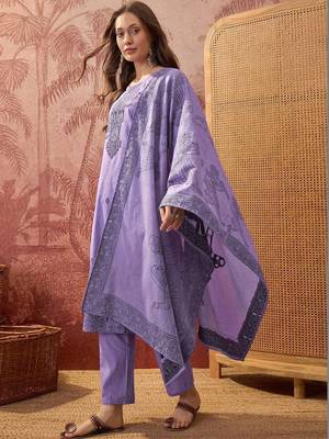 Women Ethnic Motifs Printed Regular Pure Cotton Kurta with Trousers & With Dupatta 6