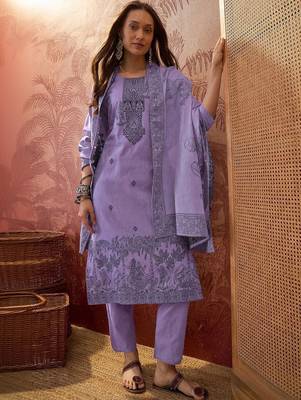 Women Ethnic Motifs Printed Regular Pure Cotton Kurta with Trousers & With Dupatta 7