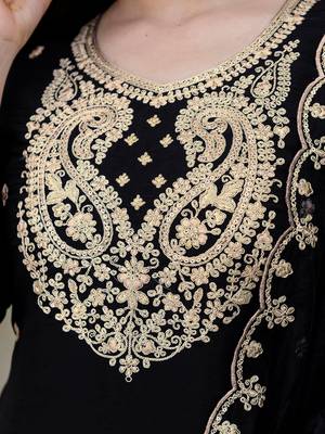 Women Ethnic Motifs Embroidered Regular Kurta with Trousers & With Dupatta 2