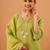 Women Floral Embroidered Regular Thread Work Chanderi Cotton Kurta with Trousers & With Dupatta
