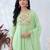 Women Green Pure Cotton Embroidered Straight Kurta Trousers with Dupatta