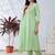 Women Green Pure Cotton Embroidered Straight Kurta Trousers with Dupatta