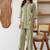 Embroidered Light Sage Green Viscose Rayon Co Ords for Women