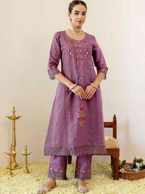 Women Ethnic Motifs Embroidered Regular Mirror Work Kurta with Trousers & With Dupatta 7