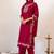 Women Floral Embroidered Regular Thread Work Kurta with Palazzos & With Dupatta