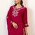 Women Floral Embroidered Regular Thread Work Kurta with Palazzos & With Dupatta