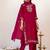 Women Floral Embroidered Regular Thread Work Kurta with Palazzos & With Dupatta