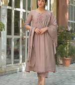 Women Ethnic Motifs Embroidered Empire Mirror Work Kurta with Trousers & With Dupatta