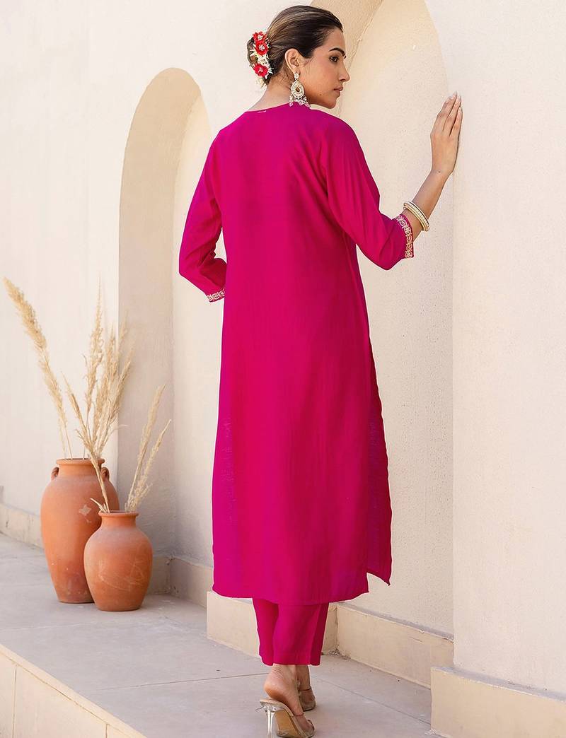 Women Floral Embroidered Kurta with Trousers & Dupatta
