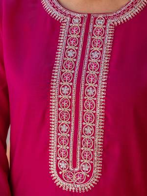 Women Floral Embroidered Kurta with Trousers & Dupatta 6