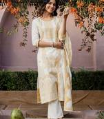 Women Ethnic Motifs Printed Regular Kurta with Trousers & With Dupatta